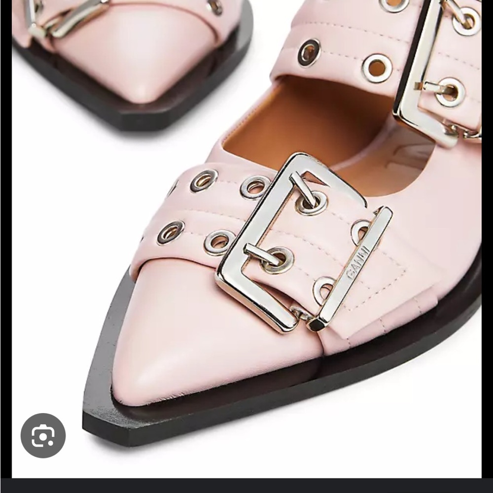 Ganni pink CHUNKY BUCKLE BALLERINAS NWT